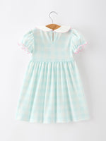 Rylee Faith Designs Spring Plaid Bow Girls Dress Smocked Petals Collar Puff SleeveEveretts Place