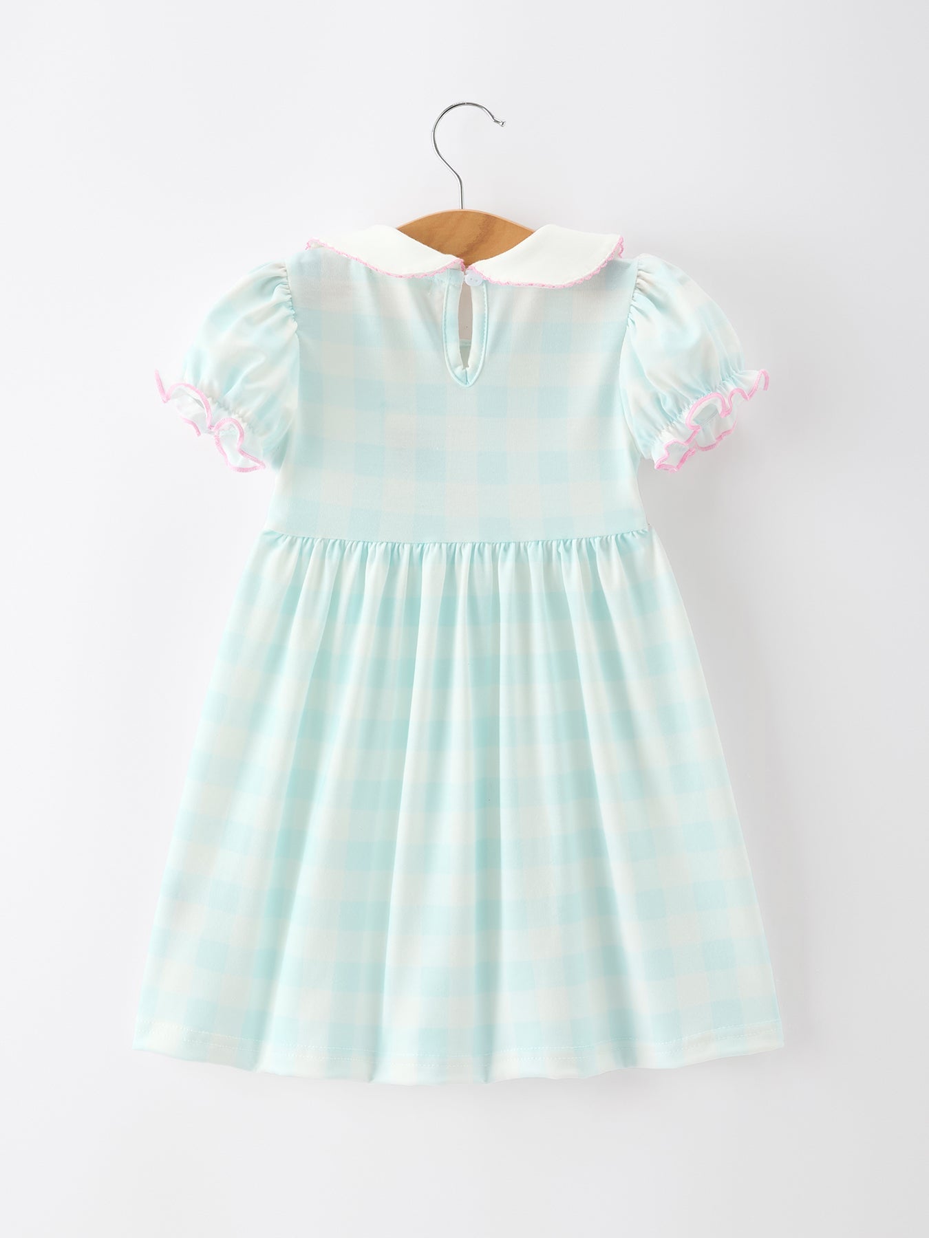 Rylee Faith Designs Spring Plaid Bow Girls Dress Smocked Petals Collar Puff SleeveEveretts Place