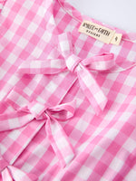 Rylee Faith Designs Spring Plaid Girls Dress Bow Flutter SleeveEveretts Place