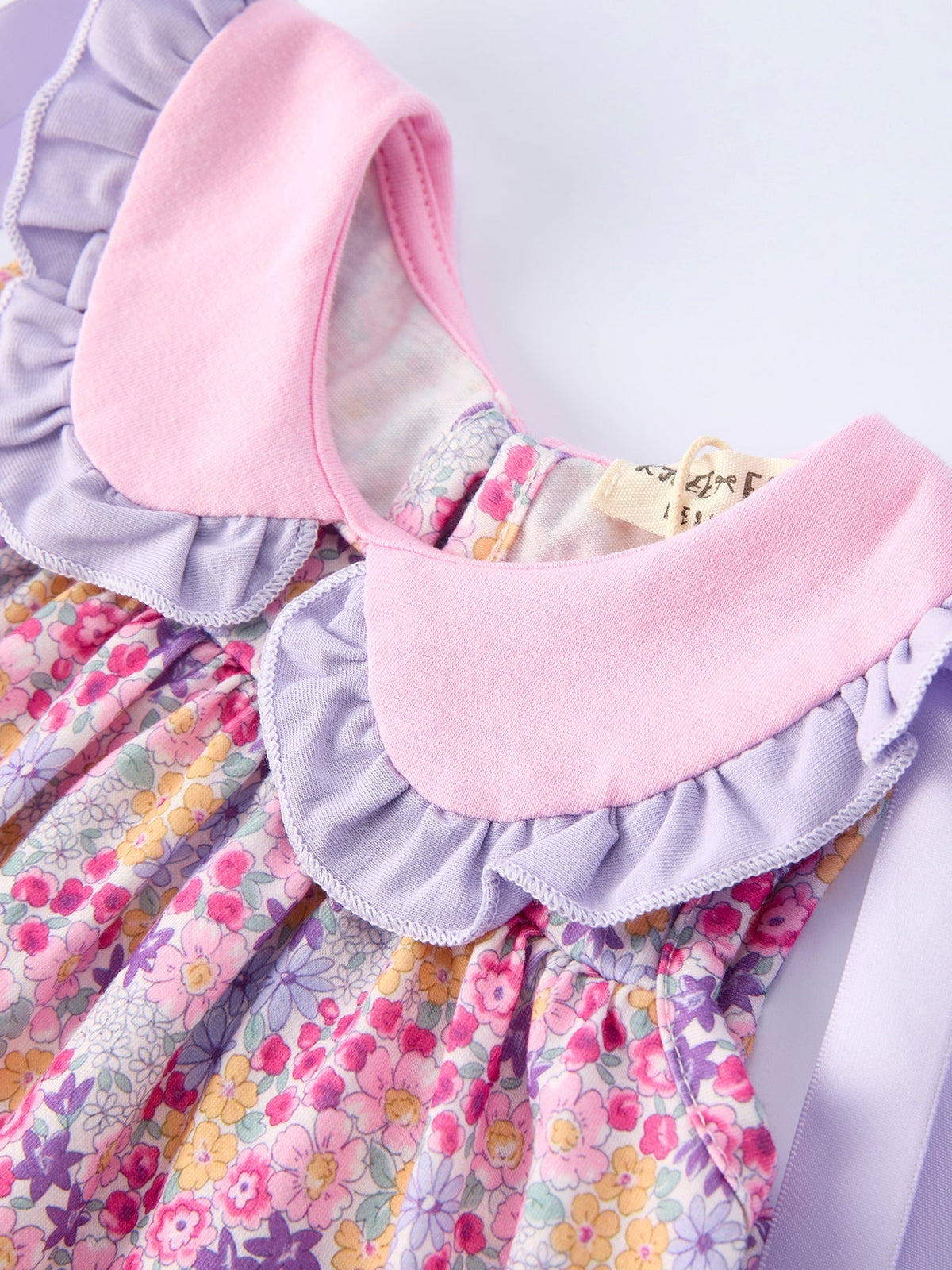 Rylee Faith Designs Spring Purple Floral Bow Ruffle Girl Bloomer SetEveretts Place