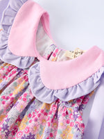 Rylee Faith Designs Spring Purple Floral Bow Ruffle Girl Bloomer SetEveretts Place