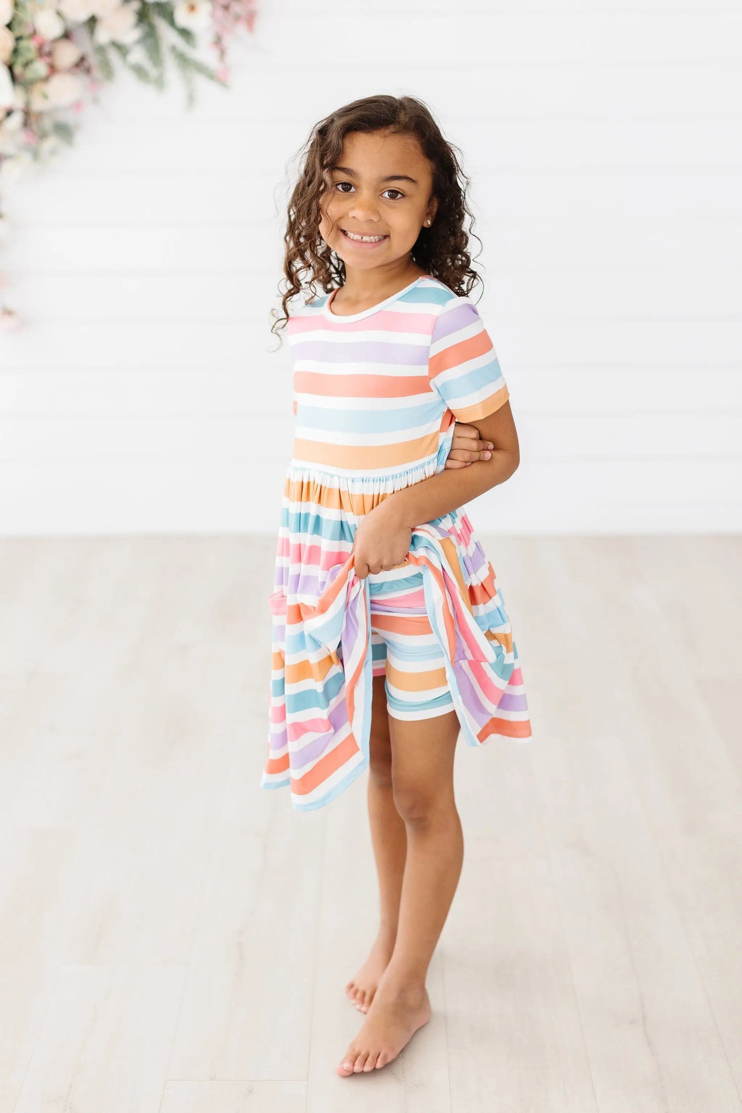 Mila & Rose ® Spring Stripes S/S Pocket Twirl Dress - 