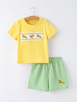 Rylee Faith Designs Spring Turtle Smocked Boy SetEveretts Place