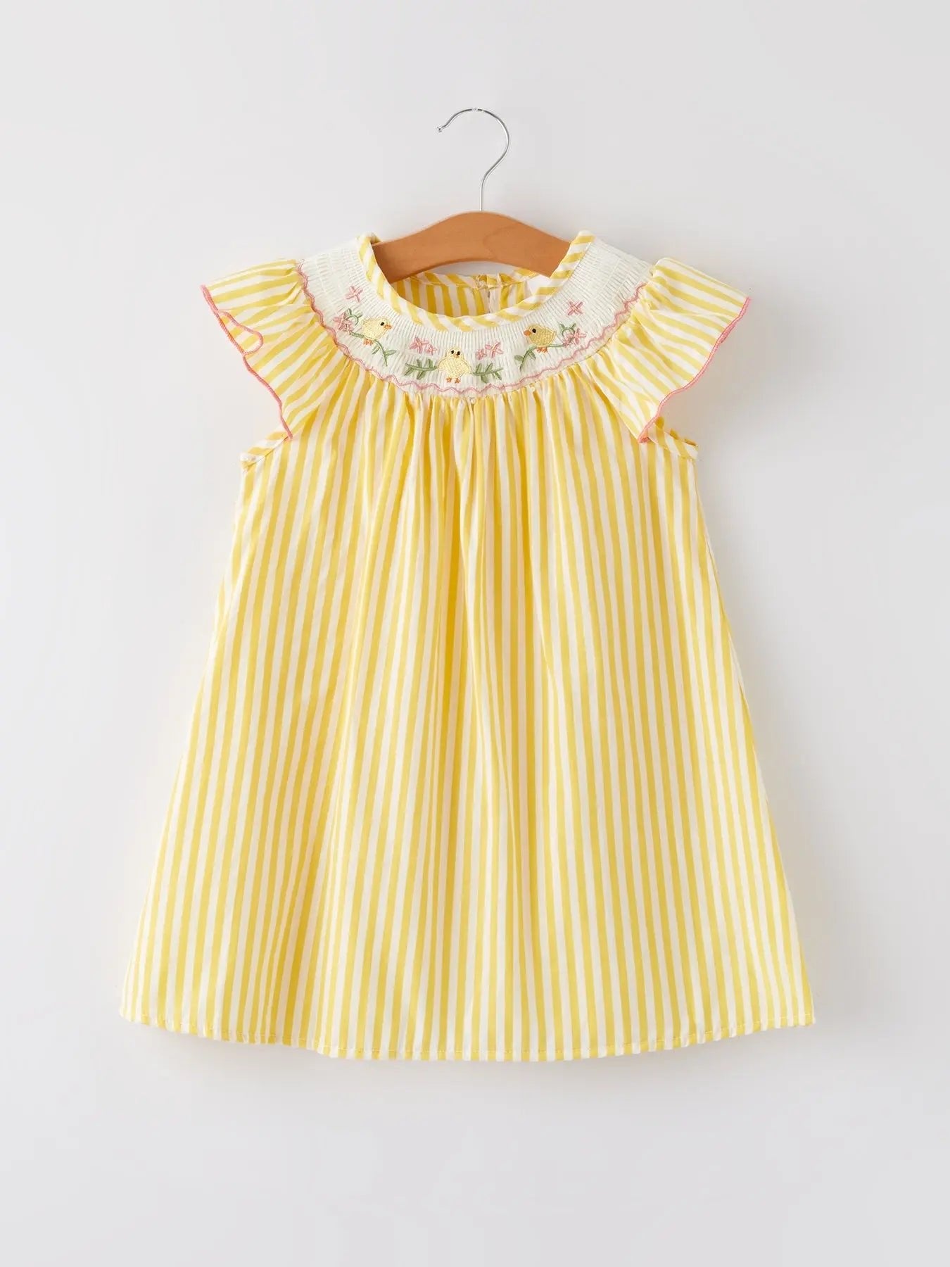 Rylee Faith Designs Spring/Summer Chick Floral Embroidery Smocking Girls Dress - 