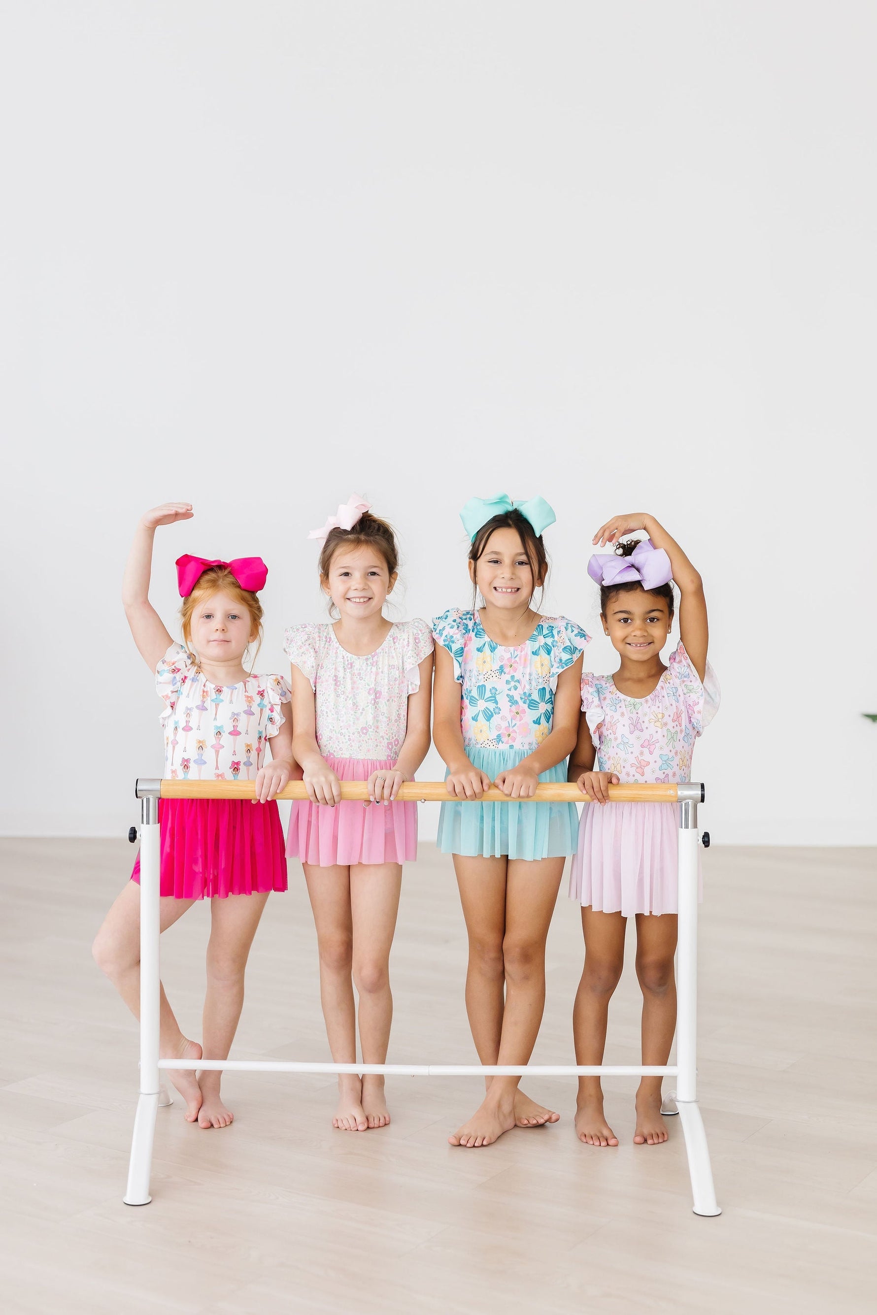 Mila & Rose ® Springtime Bows Short Sleeve Twirl Leotard for Girls - 