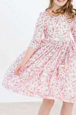 Mila & Rose ® Springtime Bunnies 3/4 Sleeve Pocket Twirl Dress - 