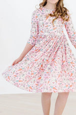Mila & Rose ® Springtime Bunnies 3/4 Sleeve Pocket Twirl Dress - 
