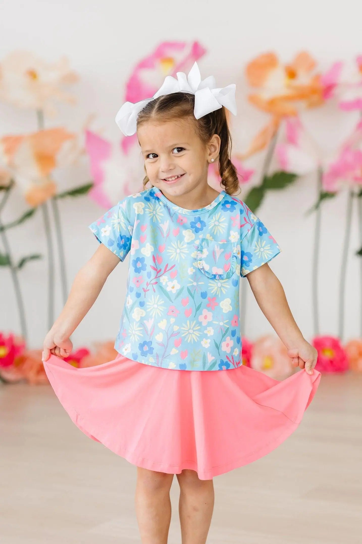 Mila & Rose ® Springtime Splendor Ruffle Pocket Tee - 