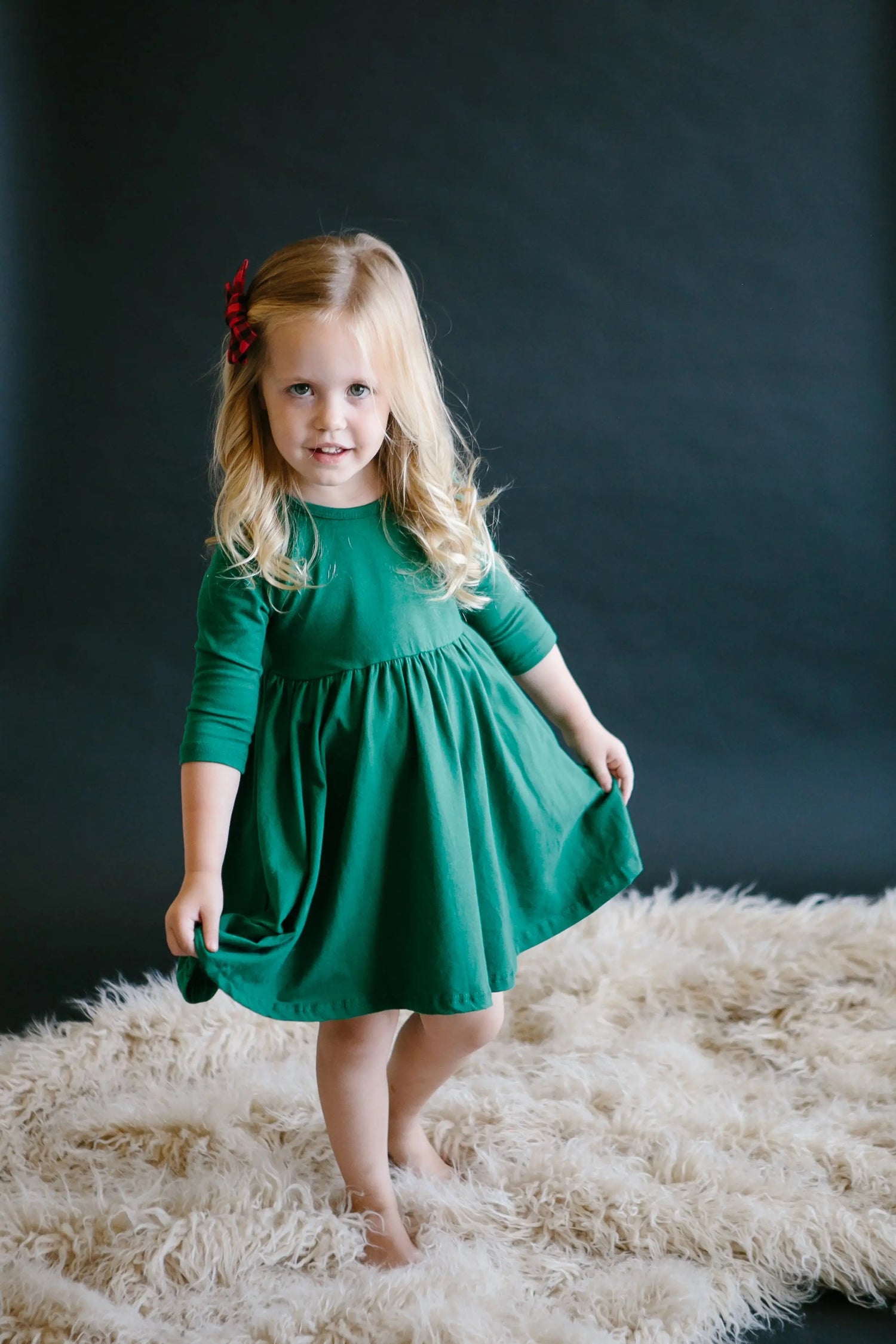 Mila & Rose ® Spruce 3/4 Sleeve Pocket Twirl Dress - 