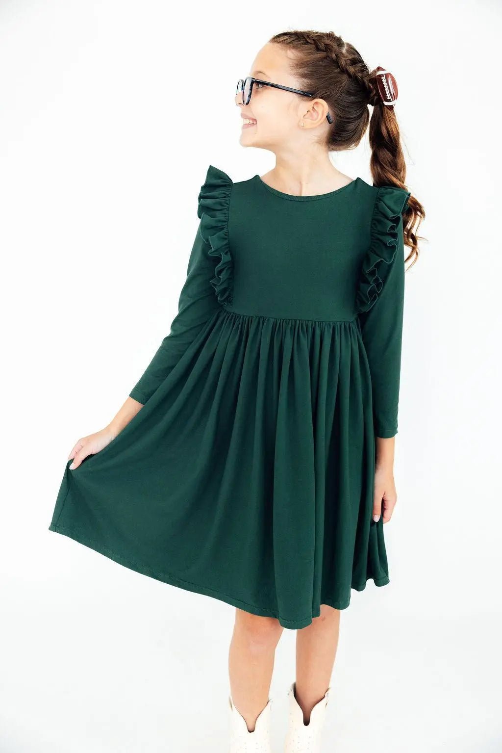 Mila & Rose ® Spruce L/S Ruffle Twirl Dress - 