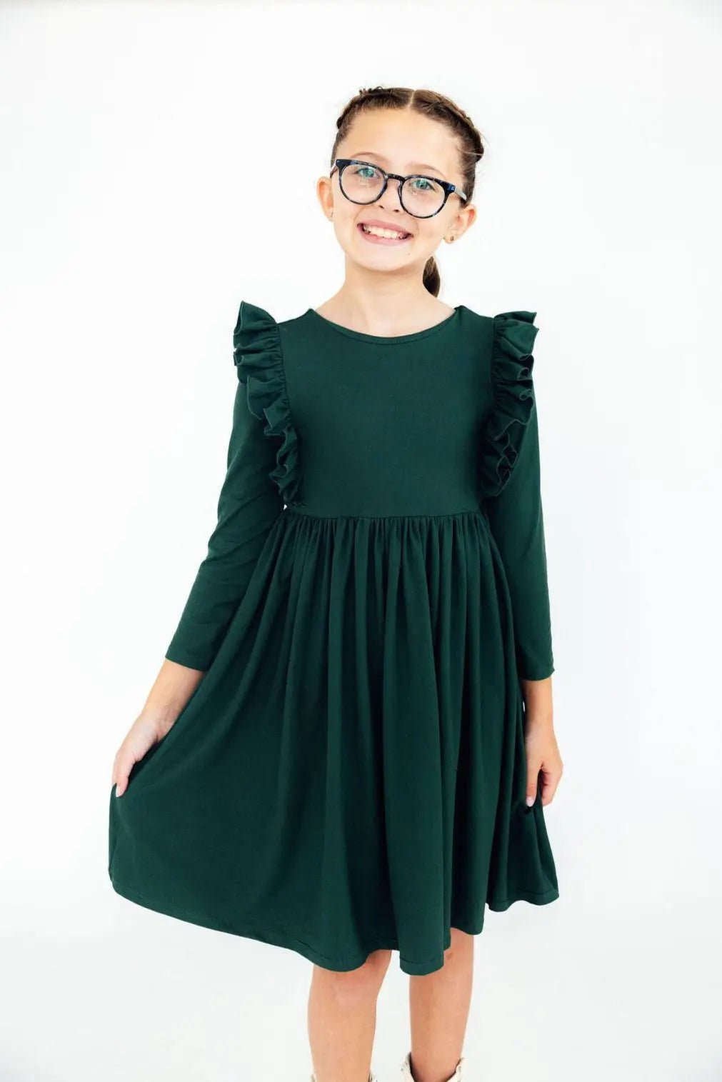 Spruce L/S Ruffle Twirl Dress - Dress, Day Dress, One-piece garment, Cocktail dress, Waist | Everetts Place