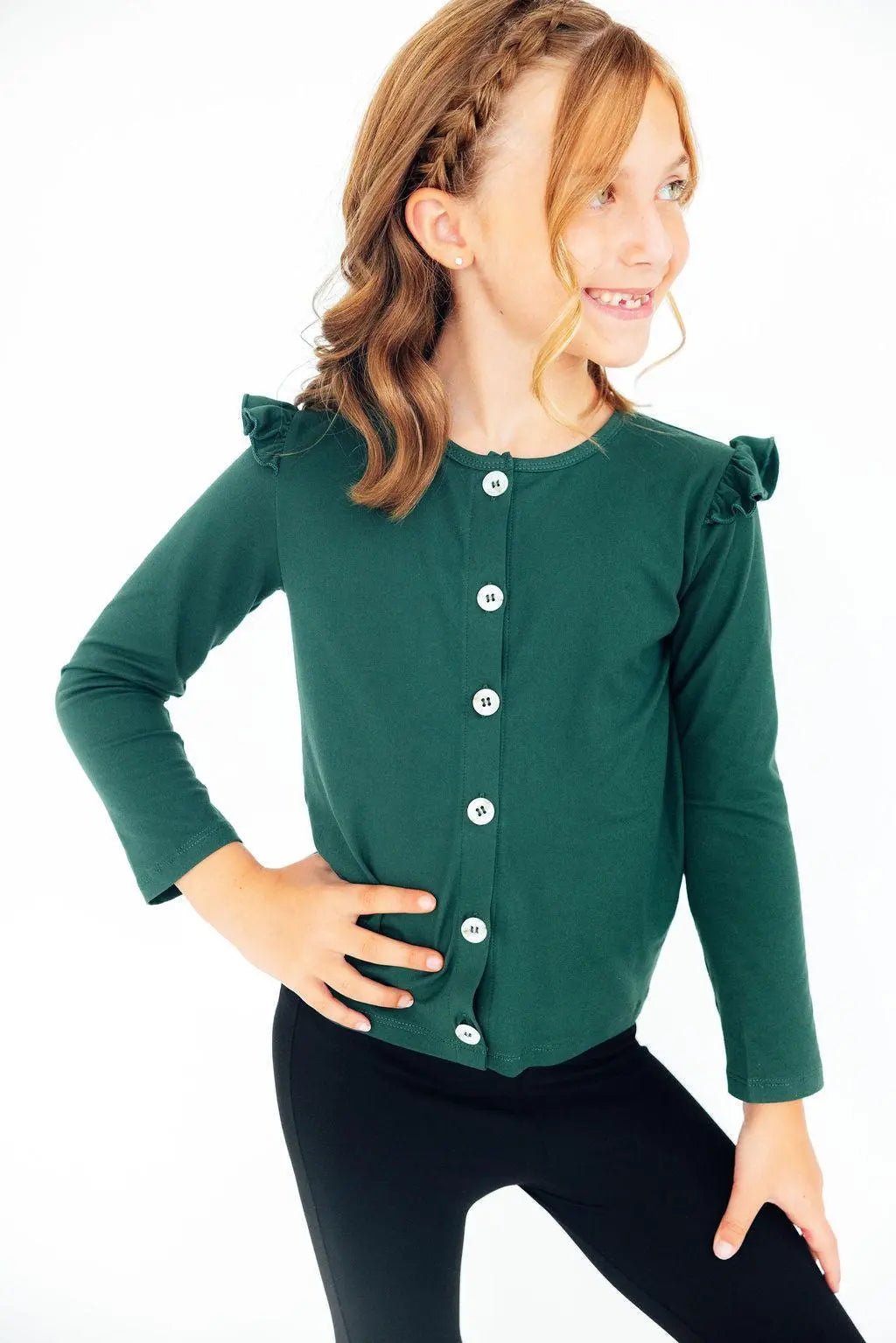 Mila & Rose ® Spruce Ruffle Cardigan - 