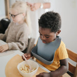 Mushie Square Dinnerware Bowls for Babies BPA Free Microwave and Dishwasher Safe Soft Colored Design -