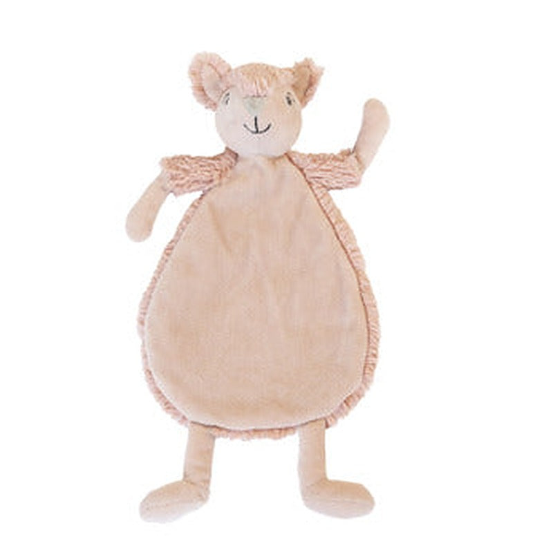Squirrel plush comforter with soft coat, ready for cuddling