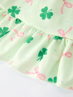 Rylee Faith Designs St. Patrick's Day Bow Shamrock Print Ruffles Girls Dress - 