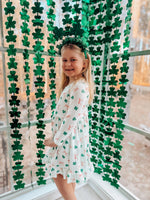 Rylee Faith Designs St. Patrick's Day Bow Shamrock Print Ruffles Girls Dress - 