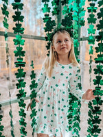 Rylee Faith Designs St. Patrick's Day Bow Shamrock Print Ruffles Girls Dress - 