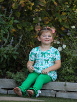 Rylee Faith Designs St. Patrick's Day Bow Top and Ruffled Leggings Girls Set - 