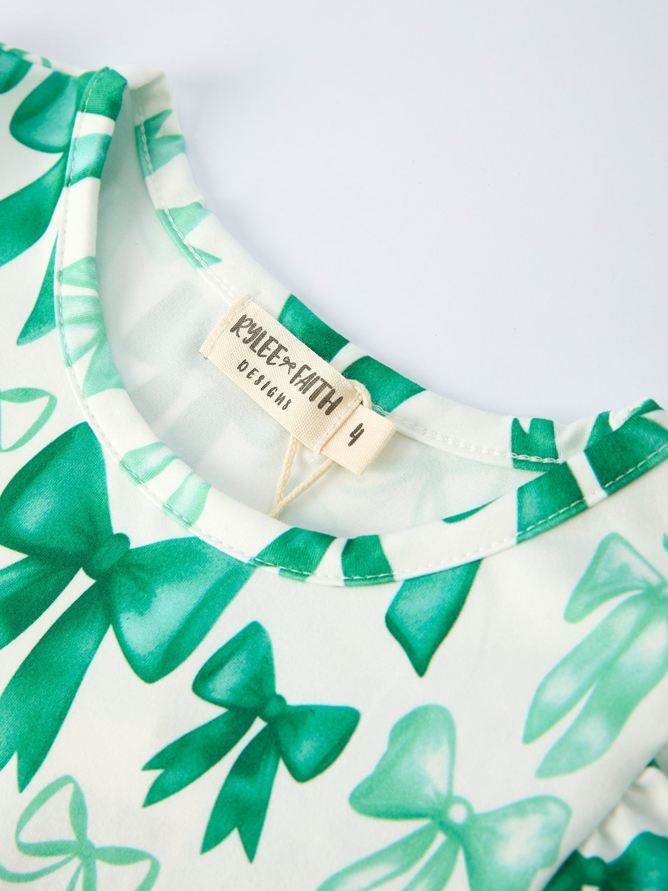 Rylee Faith Designs St. Patrick's Day Bow Top and Ruffled Leggings Girls Set - 