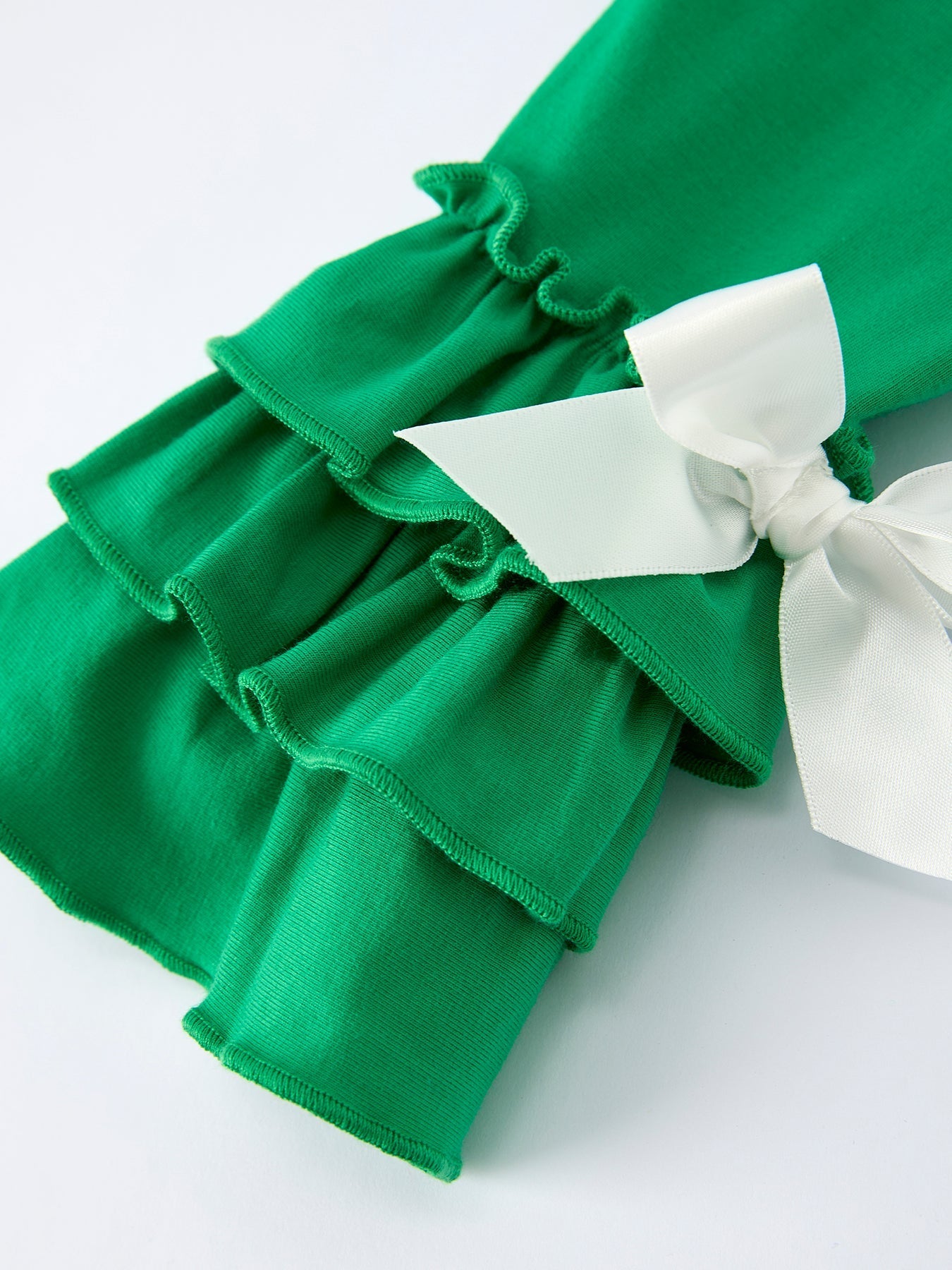 Rylee Faith Designs St. Patrick's Day Bow Top and Ruffled Leggings Girls Set - 
