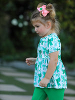 Rylee Faith Designs St. Patrick's Day Bow Top and Ruffled Leggings Girls Set - 