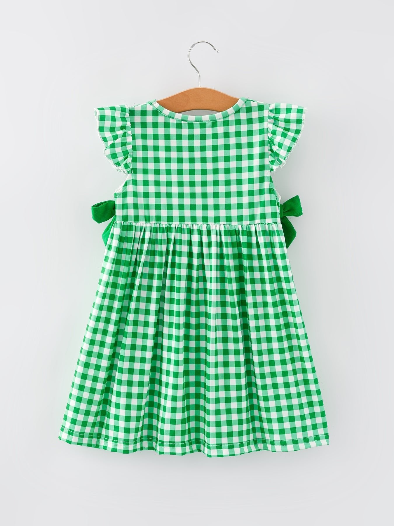 Rylee Faith Designs St. Patrick's Day Girls Shamrock Smocking Embroidery Dress - 