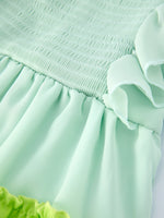 Rylee Faith Designs St. Patrick's Day Ombre Ruffle Dress for Girls – Green Gradient Layers - 