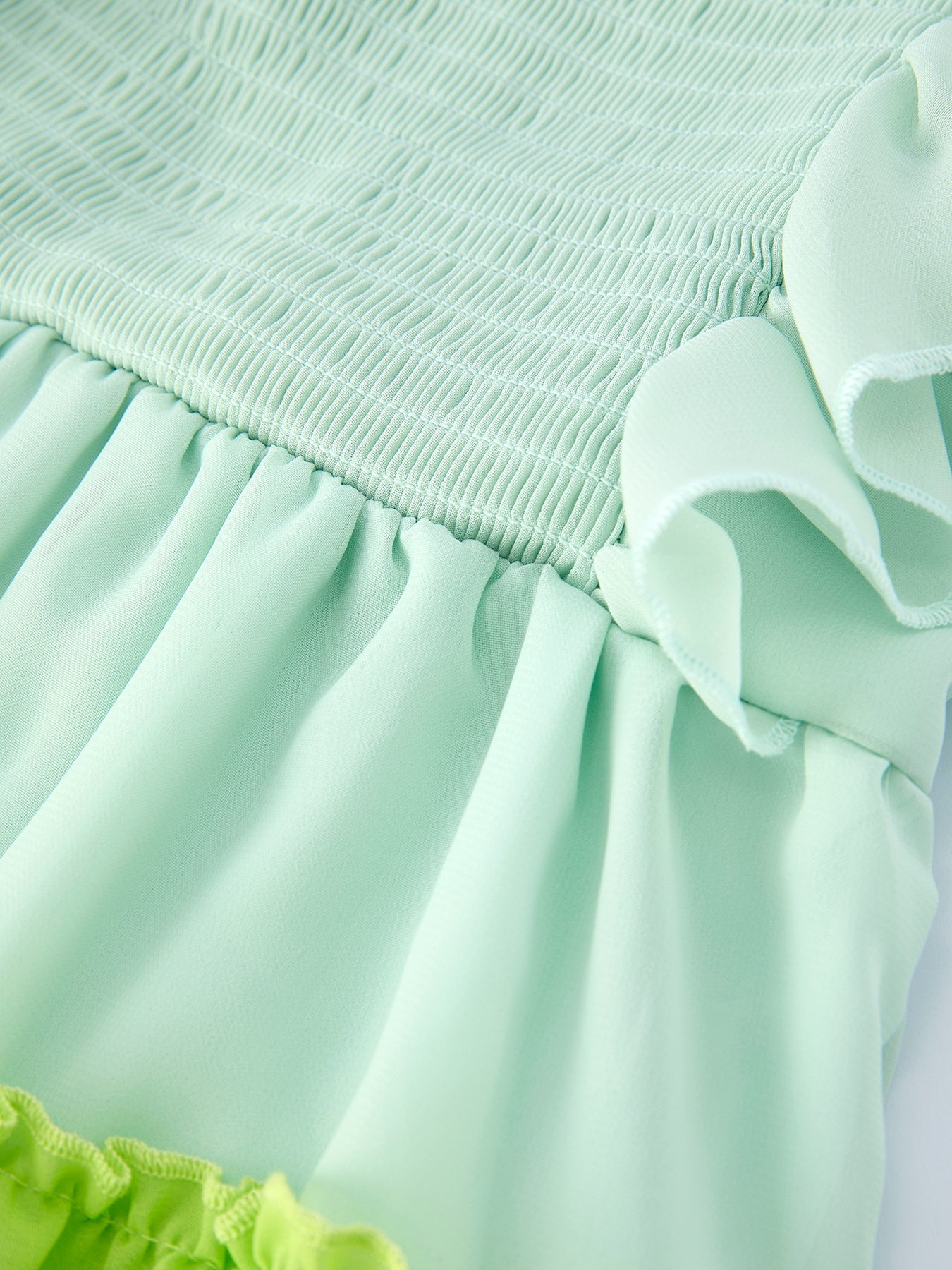 Rylee Faith Designs St. Patrick's Day Ombre Ruffle Dress for Girls – Green Gradient Layers - 