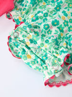 Rylee Faith Designs St. Patrick’s Day Shamrock Bow Smocked Baby Girl Romper - 