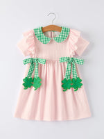 Rylee Faith Designs St. Patrick's Day Shamrock Girls' Striped Plaid Dress - 