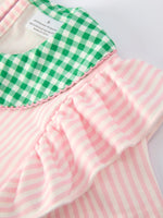 Rylee Faith Designs St. Patrick's Day Shamrock Girls' Striped Plaid Dress - 