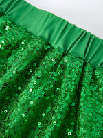 Rylee Faith Designs St. Patrick’s Day Stripe Top with Glitter Shamrock and Sequin Skirt Set - 