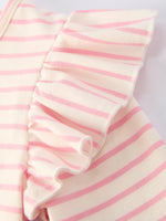 Rylee Faith Designs St. Patrick’s Day Stripe Top with Glitter Shamrock and Sequin Skirt Set - 