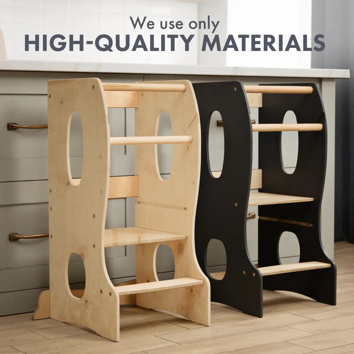 Goodevas Stable Montessori Tower - Wooden Growing Chair - Beige - Everetts Place Boutique - 