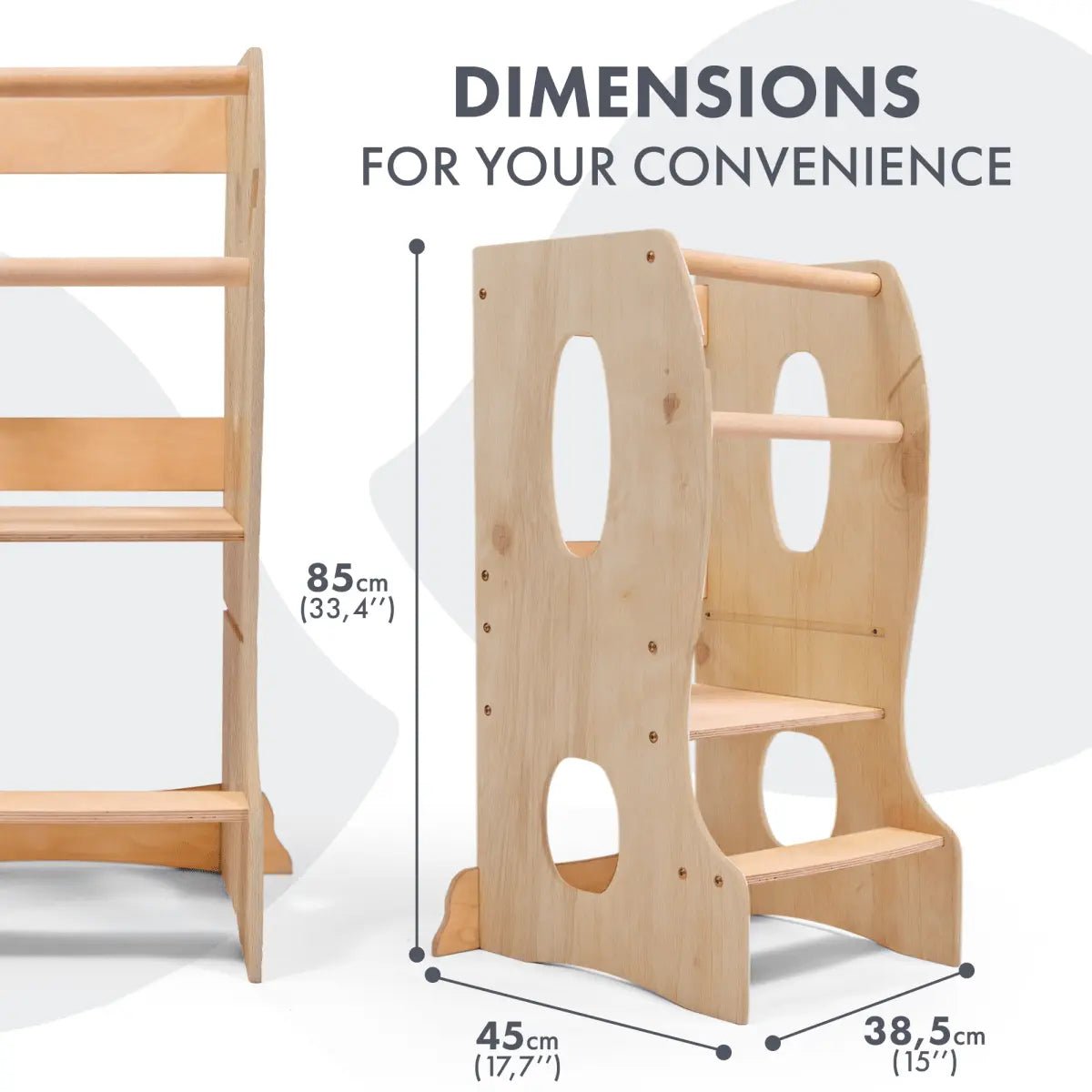 Goodevas Stable Montessori Tower - Wooden Growing Chair - Beige - Everetts Place Boutique - 