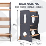 Goodevas Stable Montessori Tower Wooden Growing Chair Grey - Everetts Place Boutique - 