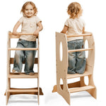 Goodevas Stable Montessori Tower: Wooden Growing Chair - Ivory - 