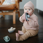 Mushie Stackable Bath Boats Set of Five for Independent Play in the Bathtub - 