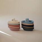 Mushie Stackable Bath Boats Set of Five for Independent Play in the Bathtub - 