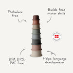 Mushie Stacking Cups Toy for Babies and Toddlers Developmental Learning Tool - Baby & Toddler > Baby Toys & Activity Equipment > Sorting & Stacking Toys toys