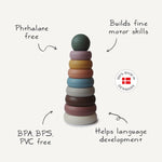 Mushie Stacking Rings Toy for Babies - Non-Toxic BPA Free Plastic Developmental Playset - Baby & Toddler > Baby Toys & Activity Equipment > Sorting & Stacking Toys toys