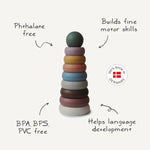 Mushie Stacking Rings Toy for Babies - Non - Toxic BPA Free Plastic Developmental Playset - Everetts Place Boutique - 