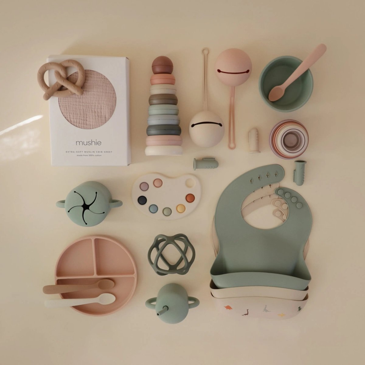 Mushie Stacking Rings Toy for Babies - Non - Toxic BPA Free Plastic Developmental Playset - Everetts Place Boutique - 