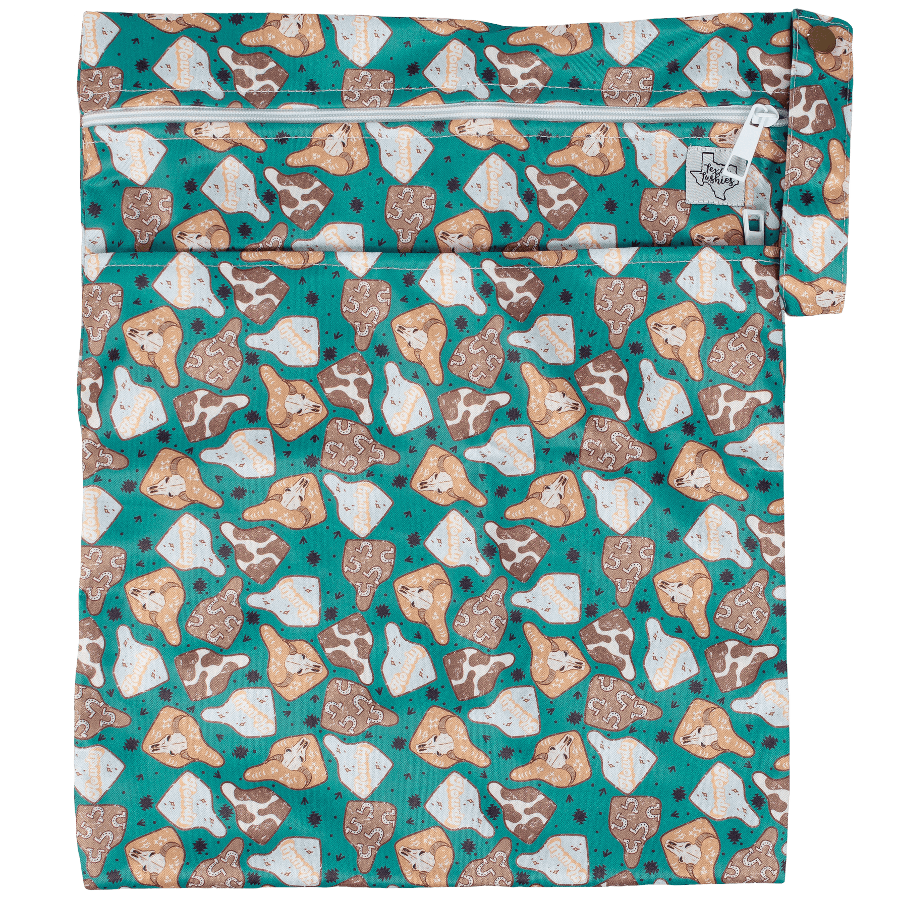Texas Tushies Texas Tushies Wet Dry Bag with Two Compartments for Cloth Diapering - Baby & Toddler > Diapering > Diaper Wet Bags Wet Bag