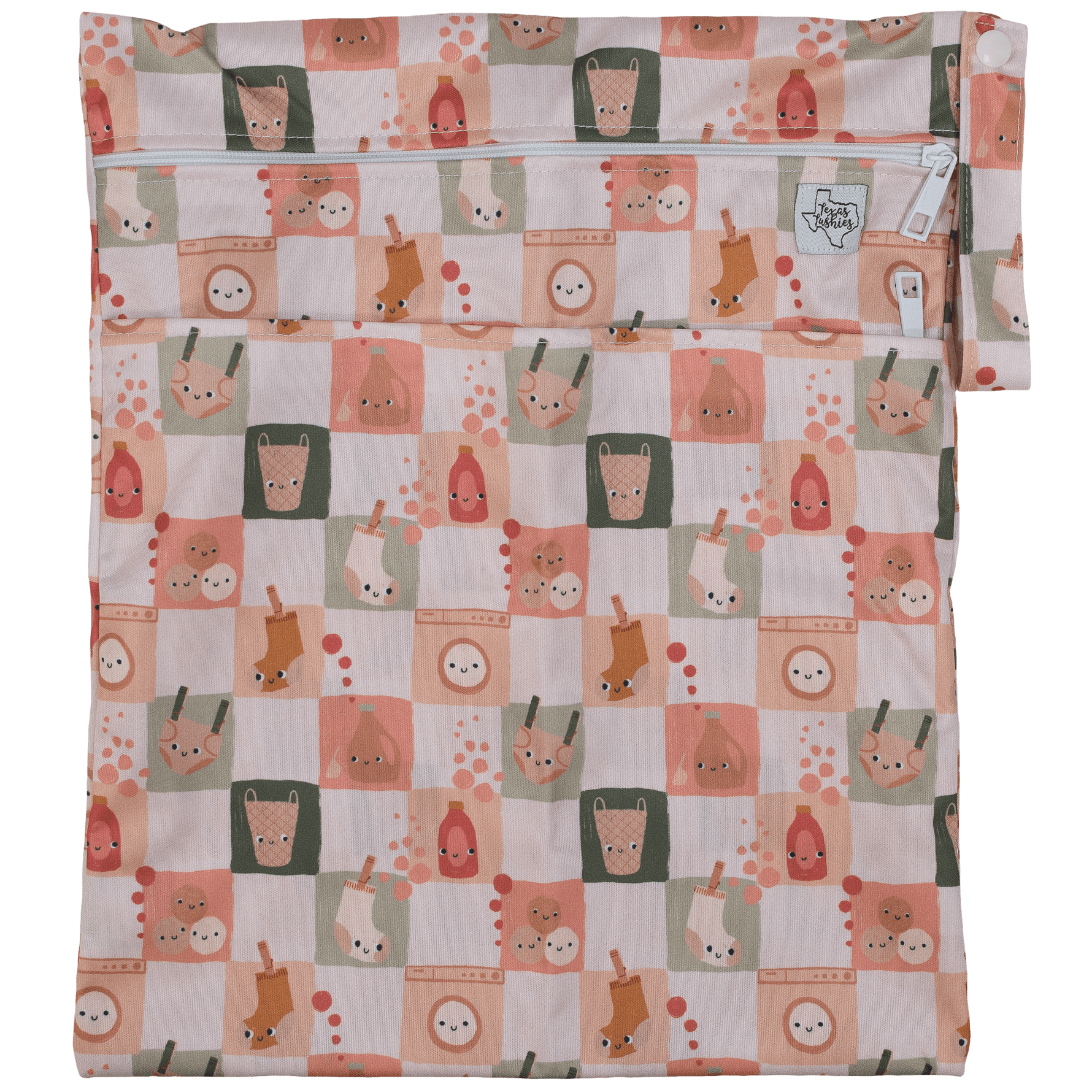 Texas Tushies Texas Tushies Wet Dry Bag with Two Compartments for Cloth Diapering - Baby & Toddler > Diapering > Diaper Wet Bags Wet Bag