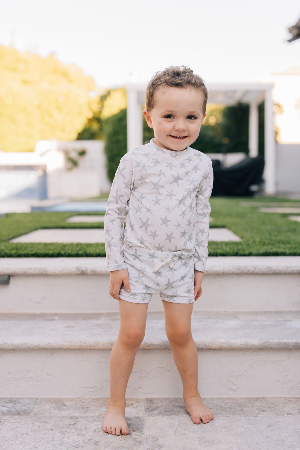 Mebie Baby Star Fish Long Sleeve Swim Set - 