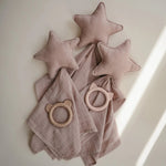 Mushie Star Lovey Blanket Made From 100 Percent Organic Cotton Soft Colors - 