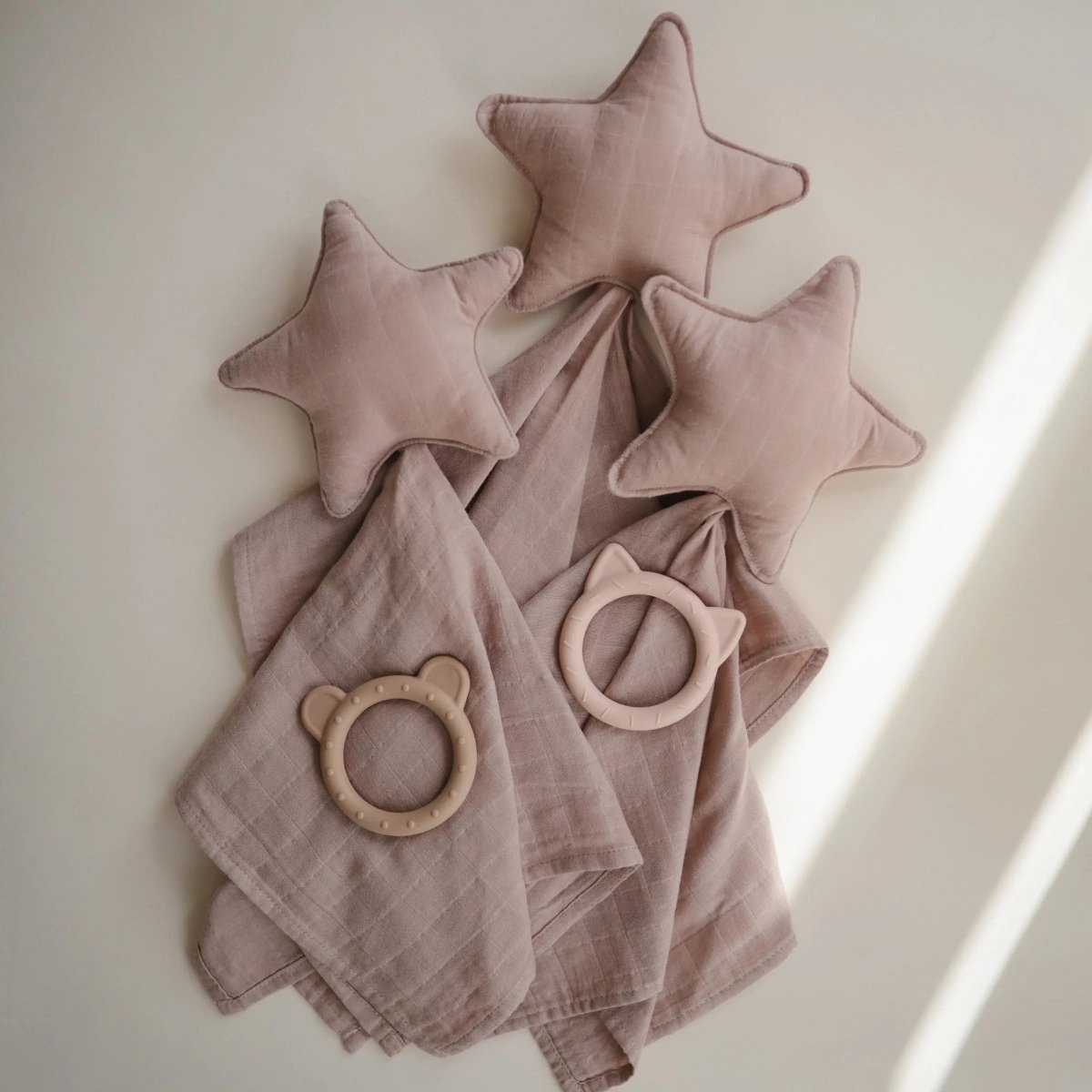 Mushie Star Lovey Blanket Made From 100 Percent Organic Cotton Soft Colors - 