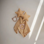 Mushie Star Lovey Blanket Made From 100 Percent Organic Cotton Soft Colors - 