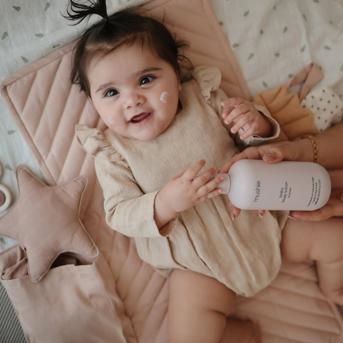 Mushie Star Lovey Blanket Made From 100 Percent Organic Cotton Soft Colors - 